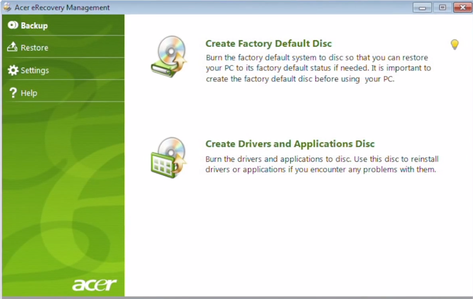 acer aspire one windows xp recovery disk download