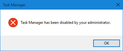 l'administrateur a désactivé le gestionnaire de tâches de votre programme Windows 7