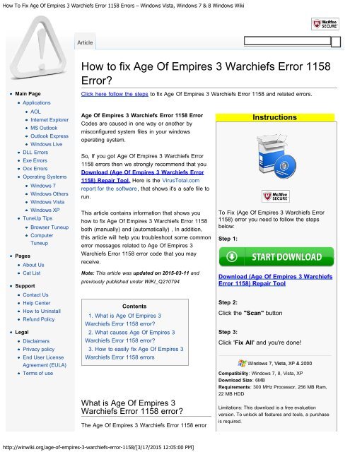 wiek związany z imperiami Wódz Wojenny 1158 błąd