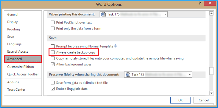 an unexpected error has occurred in word