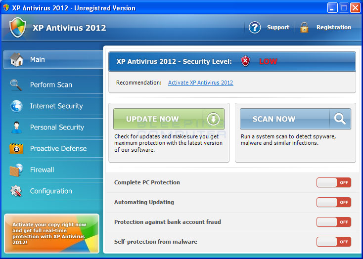 antivirus 2012 naprawa rejestru systemu Windows