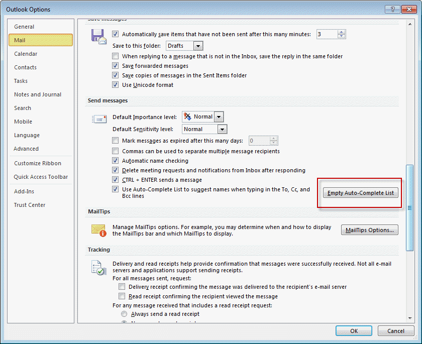 automatically save email addresses in outlook 2010
