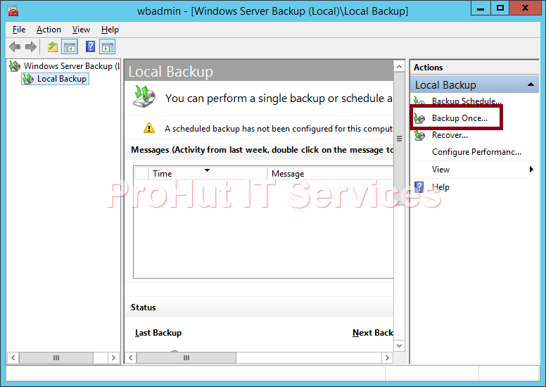 backup of windows server 2012