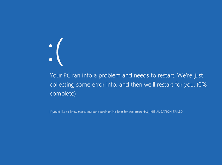 blue screen after carry off