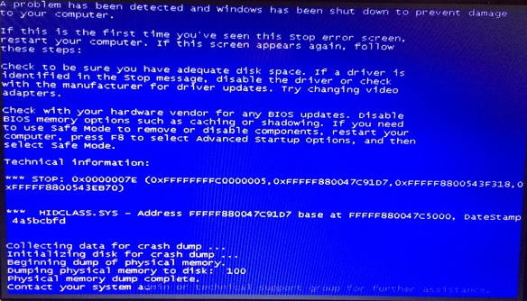schermata blu dopo il servizio Windows 7 aggiungere 1