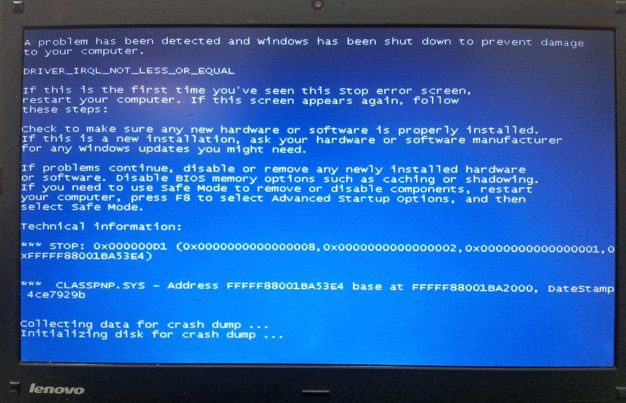 blue screen windows 7 minidump