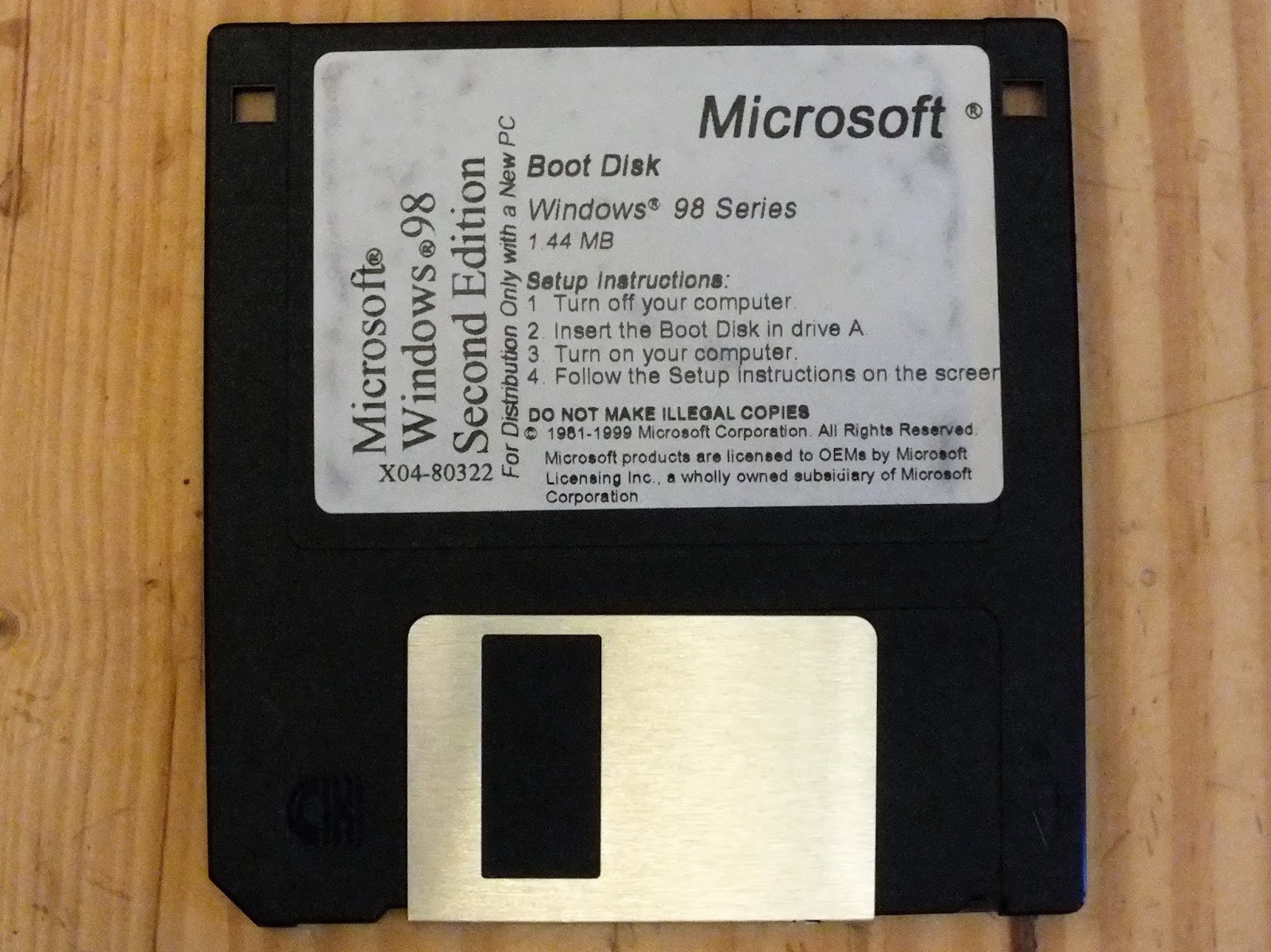 startskiva installera Windows 98