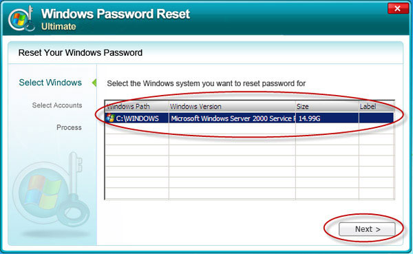 bypass beheerderswachtwoord in Windows 2000
