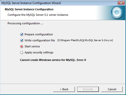 Impossible de créer l'erreur de service Windows 0