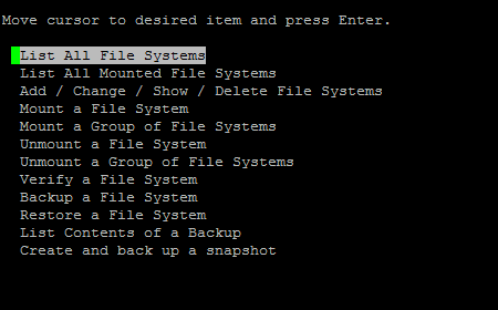 comprobar sistema de archivos montado aix