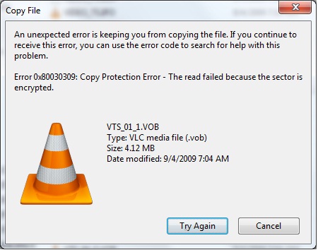 copy protection read error