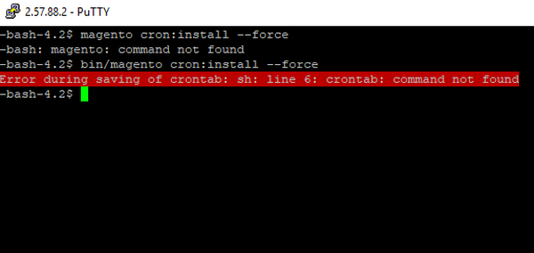 cron projects command not found