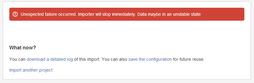 erro de importação csv não é possível criar o arquivo
