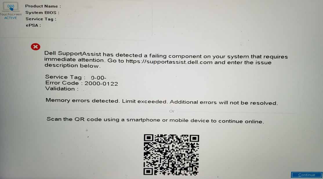 Kod kuponu błędu Dell Inspiron 0123