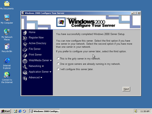 escritorio al que se ha accedido en el servidor Windows 2000