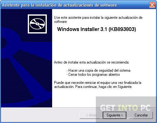 download en installeer windows installer 3.0