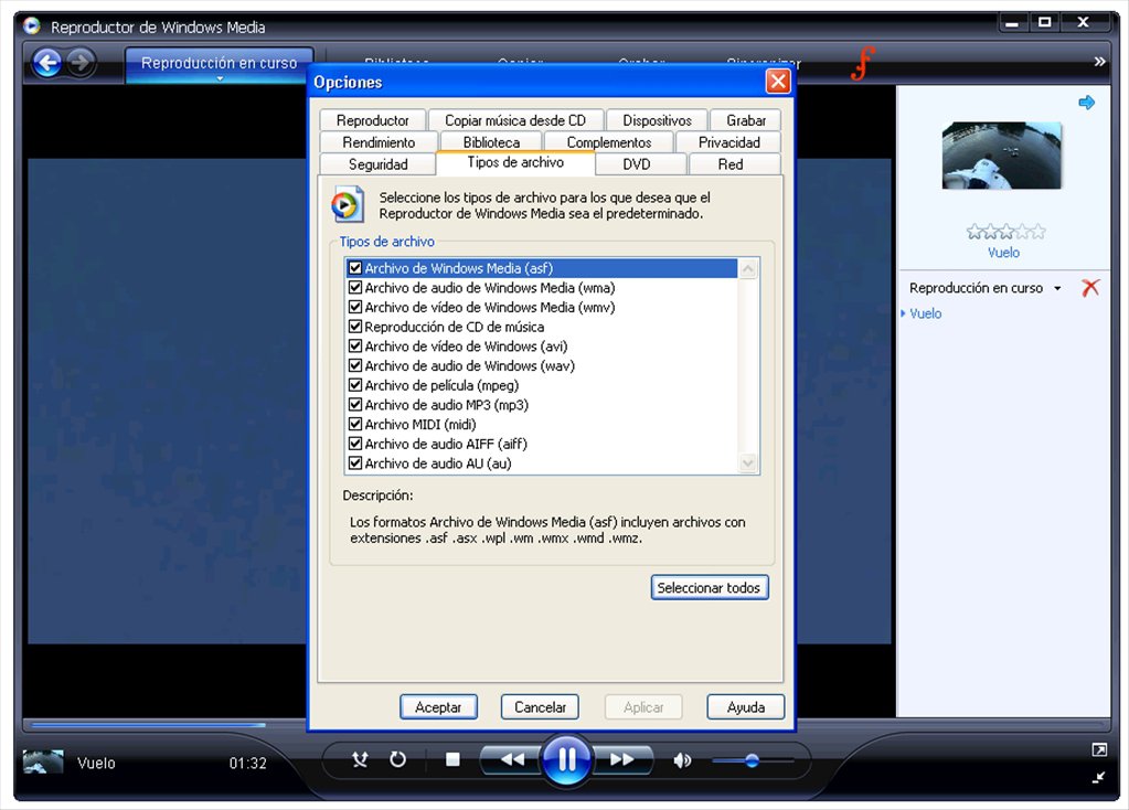 descargar códec para Windows Media Media Player 11 para vista