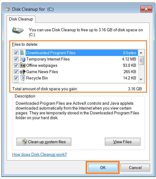download disk cleanup for Vista