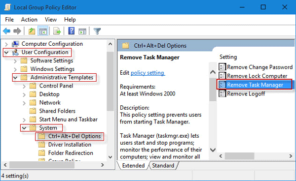 enable task manager without gpedit