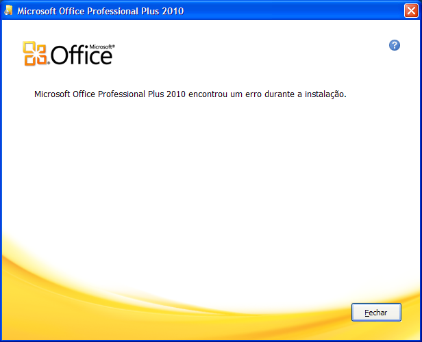 errore di installazione di Microsoft Large Office 2010 su Windows XP