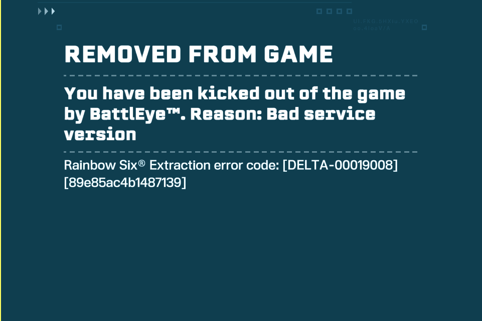 error bad service