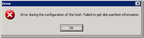 errore durante la configurazione dell'host