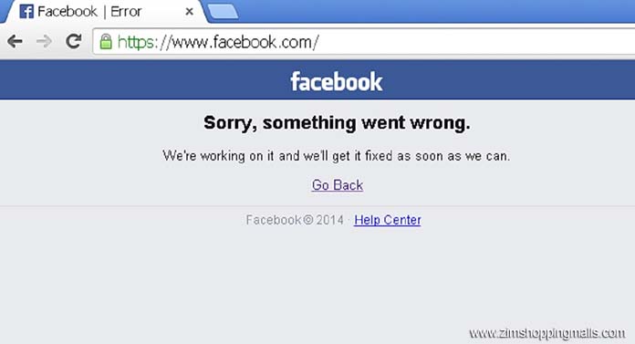 error no facebook sorry something went wrong