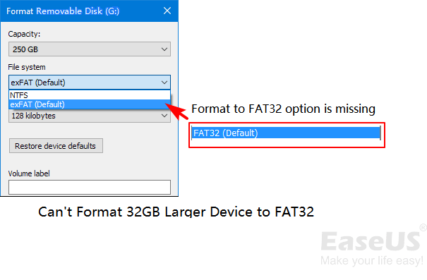 formattering van een harde schijf naar fat32-programma