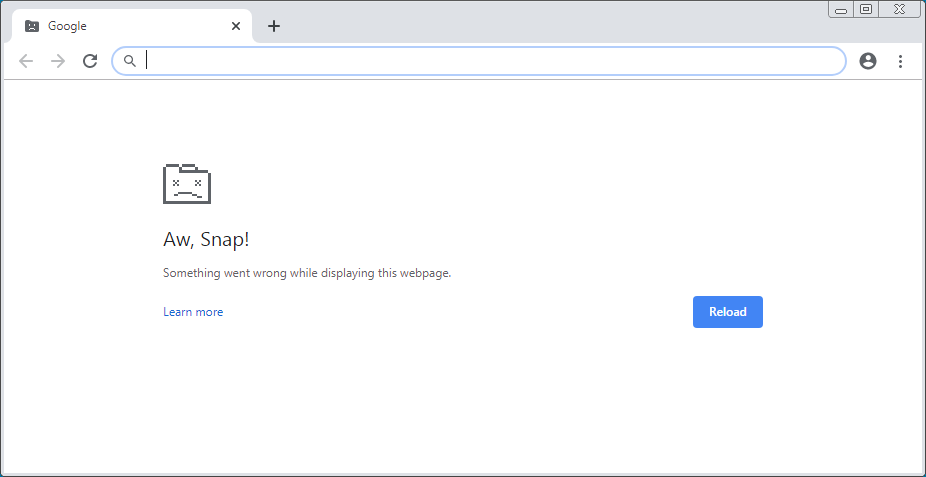 Справка по ошибке приложения Google Chrome