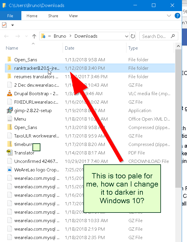 how to change the color of highlighted text in windows