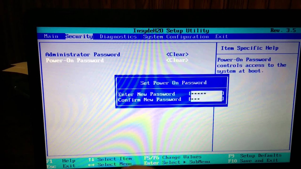 come modificare la password utente dal BIOS Windows 7