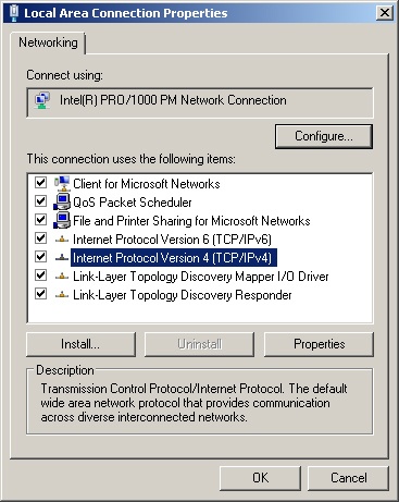 jak zmienić tcp ip w systemie Windows Server 2008 r2
