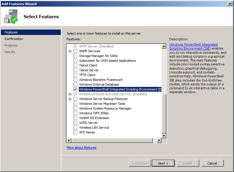 jak poprawnie zainstalować powershell w systemie Windows 2008 r2