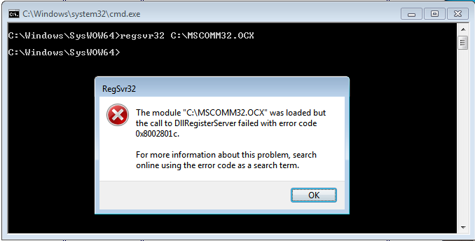 comment enregistrer ocx manages dans Windows 7