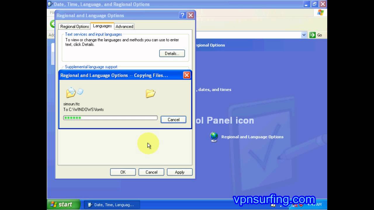 hur man visar kinesiska tecken i Windows Vista utan cd