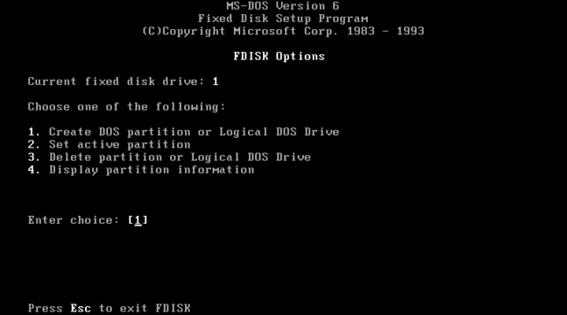 comment utiliser fdisk sous Windows