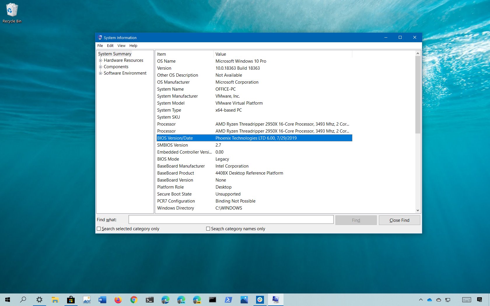 how to view bios version from windows