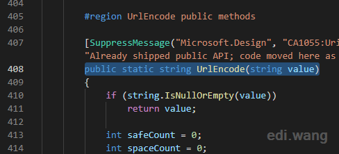httputility.urlencode en la aplicación de Windows