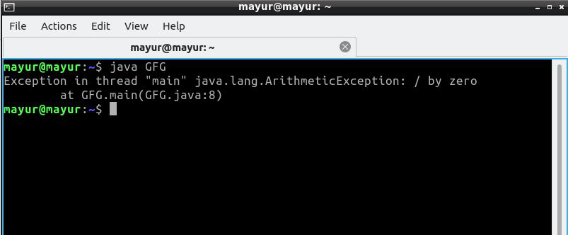 java try to portion by zero error