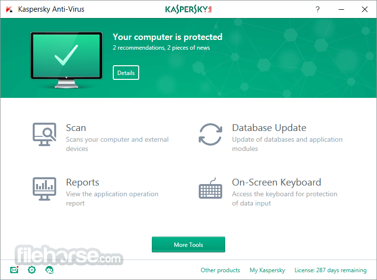 kostenloser Download von Kaspersky Antivirus in Squat-Datei