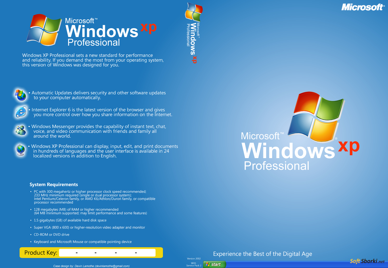 le dernier service contient Windows XP Professional