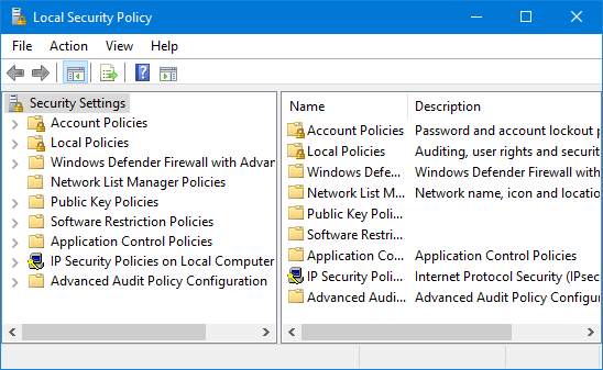 обновление локальной политики безопасности для Windows