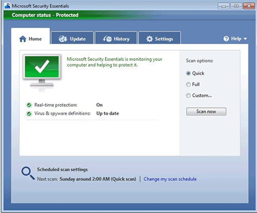 Microsoft security essentials cho win experience sp3