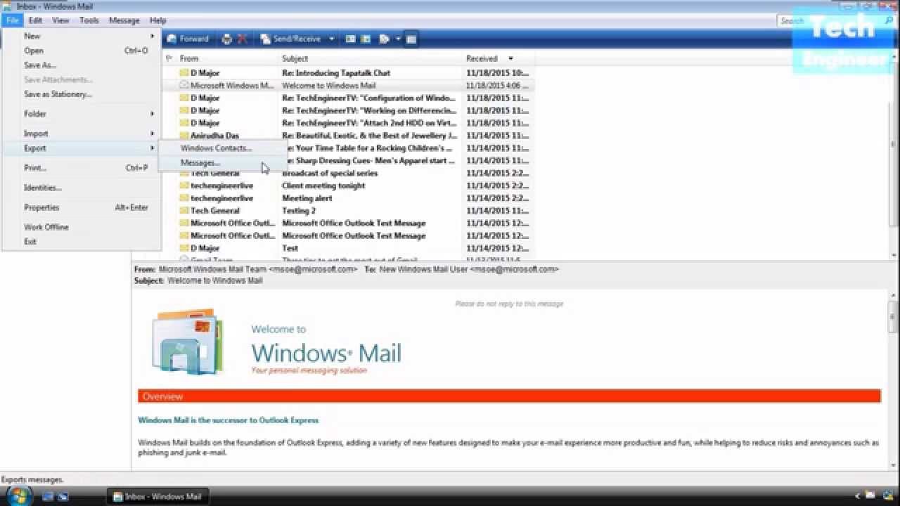 microsoft windows mail landscape reinstalar