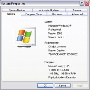 Microsoft Windows Experience Service Pack 3 Repair