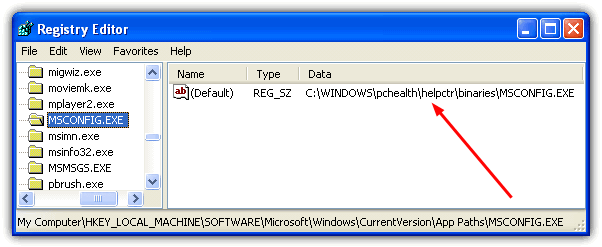 missing msconfig.exe home's windows xp