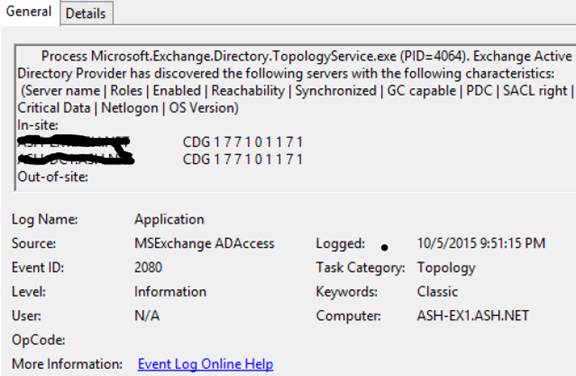 msexchangeal activity id 8026