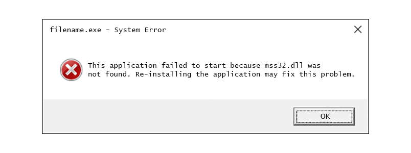 mss32.dll was not found error