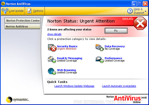 aggiornamento download di norton antivirus 2006