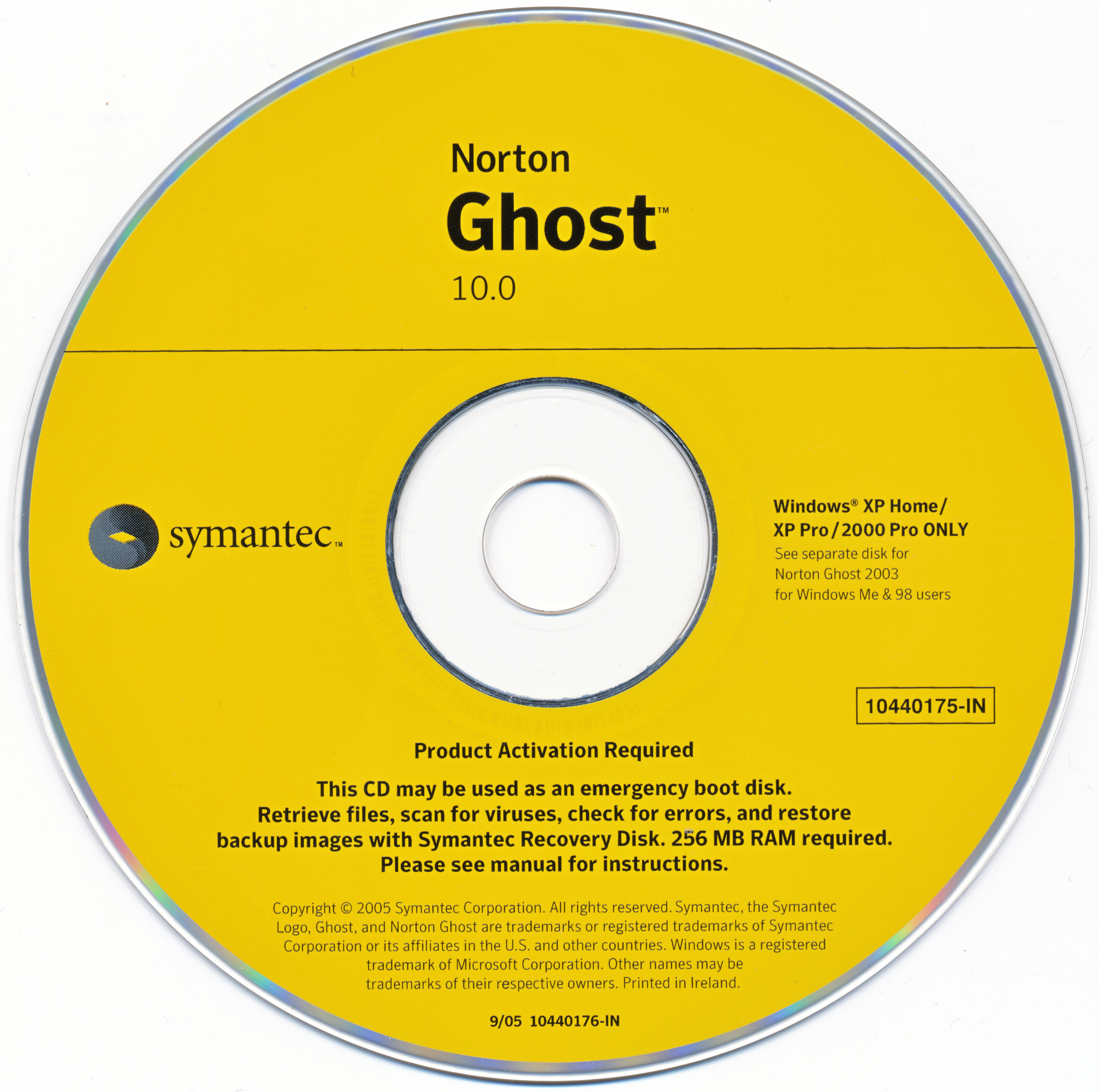 norton ghost 10_symantec recovery disk